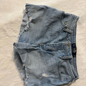 Hollister Light Wash Distressed Denim Shorts